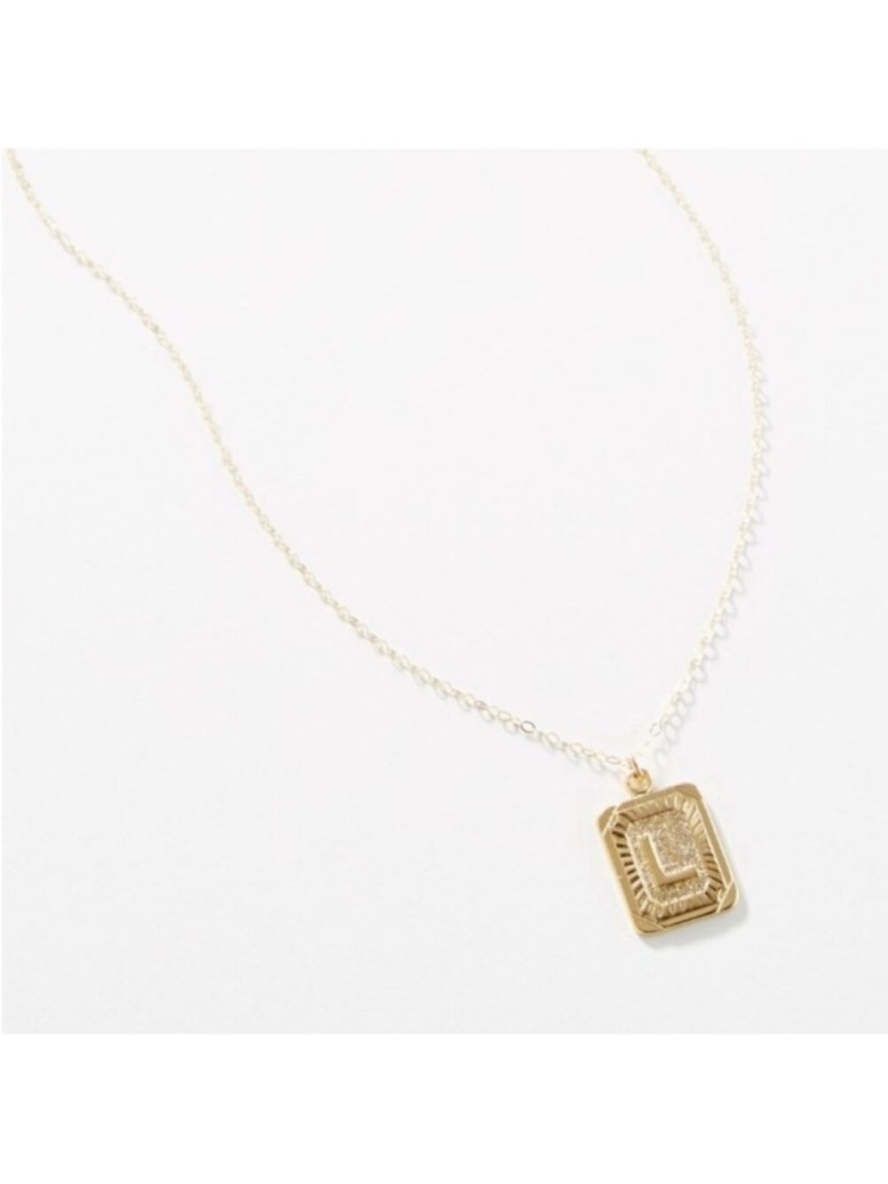 New! Whim Gold Monogram Initial Pendant Necklace NWOT